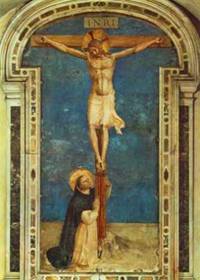 Fra Angelico: Św. Dominik adorujący Krzyż