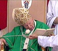 Jan Paweł II podczas beatyfikacji Jana Beyzyma SJ, Kraków-Błonia 18.08.2002